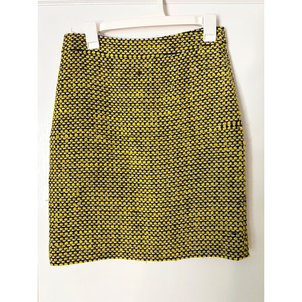 Kate Spade old money yellow Textured Weave Quiet Luxury Mini Skirt 4